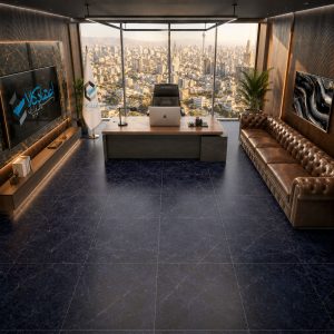 تصویر اجرا شده کاشی آترین مشکی