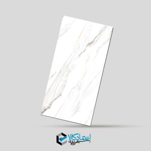 بافت سرامیک آرمینه 001 کاشی ستاره 60×120 براق با زمینه سفید و رگه‌های طبیعی سنگ مرمر White Body Glossy Tile