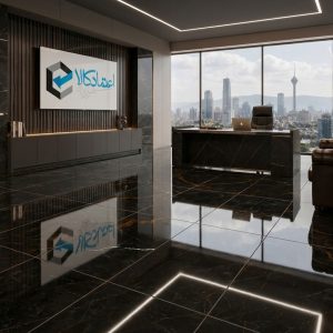 نمای طراحی داخلی و اجرای سرامیک آنجل مشکی در دکوراسیون