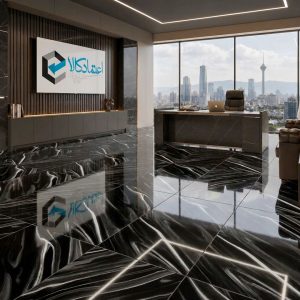 رندر دکوراسیون با سرامیک ویکتور مشکی پرسیس