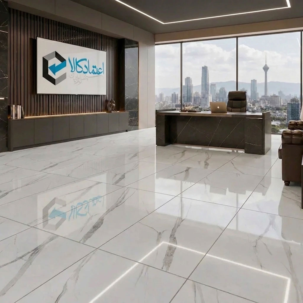 اجرای سرامیک آزالیا در پذیرایی مدرن