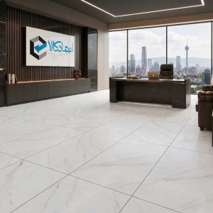 رندر اجرایی سرامیک مونلایت سفید پرشین ۶۰×۱۲۰