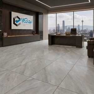 اجرای سرامیک آمانیا طوسی روشن در فضای واقعی